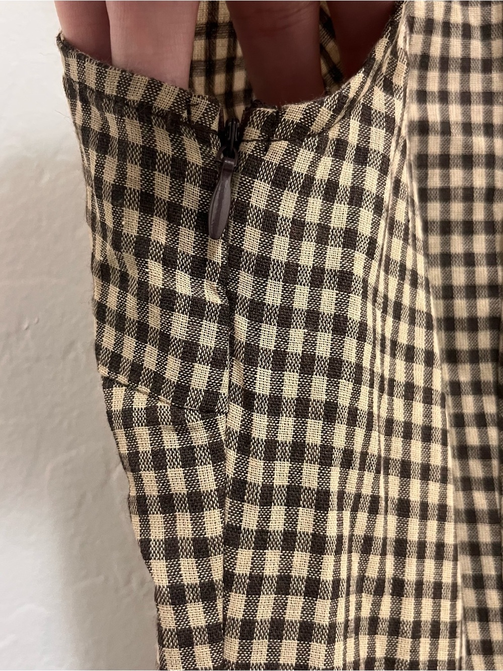 RIHOAS Brown Plaid Button Pleated Midi Dress Size S NWT Gingham Academia Vintage - Picture 8 of 8